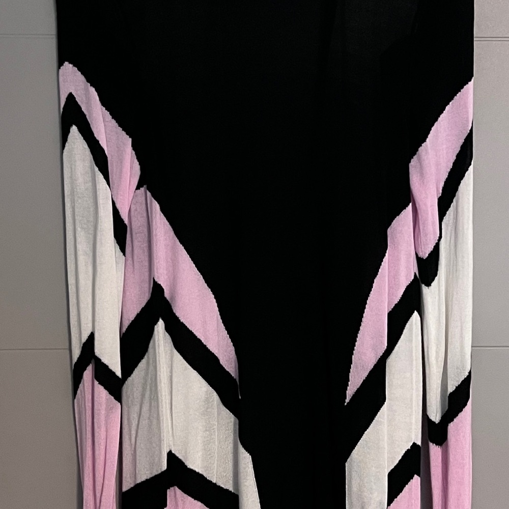 Pink, Black, and White Cardigan